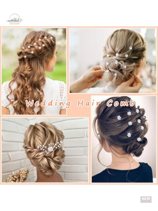 36-Piece Silver Pearl Rhinestone Hair Pins Set for Bridal Bridesmaid Women main image 4